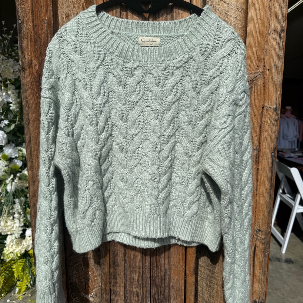 Jessica Simpson Mint Cable Knit Sweater